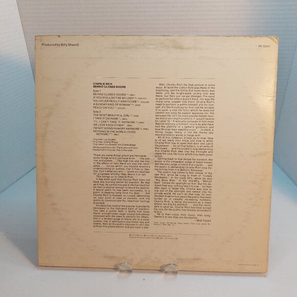 Charlie Rich ~ Behind Closed Doors (Vinyl LP, 1973) - Picture 4 of 4